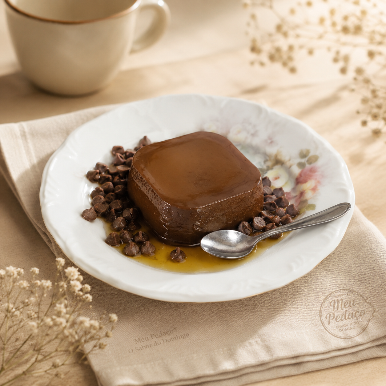 Brigadeirão artesanal tamanho família de 1100 ml com chocolate cremoso